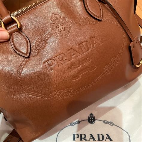 prada glace calf bag borsa a mano rossa